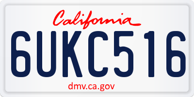 CA license plate 6UKC516