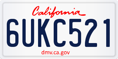 CA license plate 6UKC521