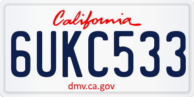 CA license plate 6UKC533