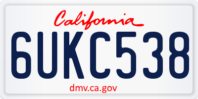 CA license plate 6UKC538