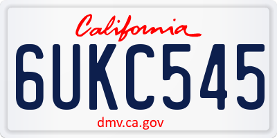 CA license plate 6UKC545
