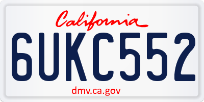 CA license plate 6UKC552
