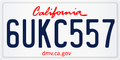 CA license plate 6UKC557