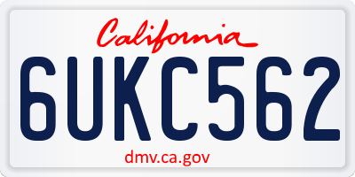 CA license plate 6UKC562