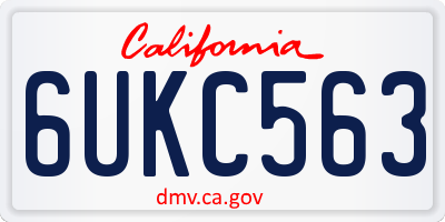CA license plate 6UKC563