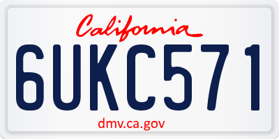 CA license plate 6UKC571