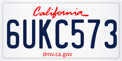 CA license plate 6UKC573