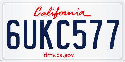 CA license plate 6UKC577