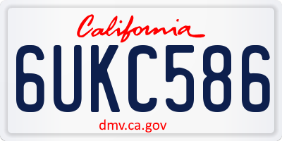 CA license plate 6UKC586