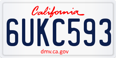 CA license plate 6UKC593