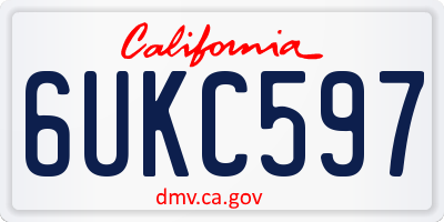 CA license plate 6UKC597