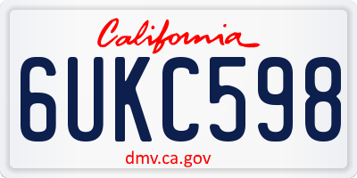CA license plate 6UKC598