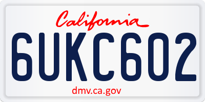 CA license plate 6UKC602
