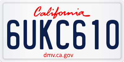 CA license plate 6UKC610
