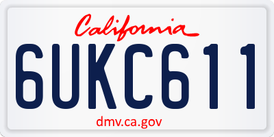CA license plate 6UKC611