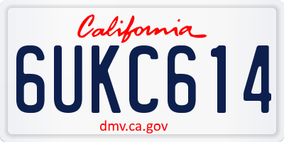 CA license plate 6UKC614