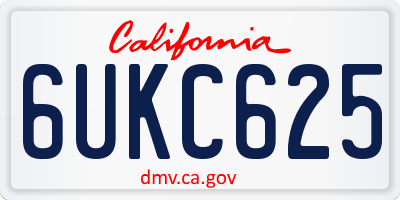 CA license plate 6UKC625