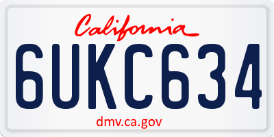 CA license plate 6UKC634