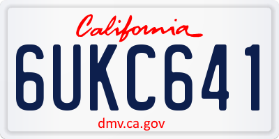 CA license plate 6UKC641