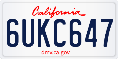CA license plate 6UKC647