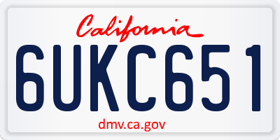 CA license plate 6UKC651