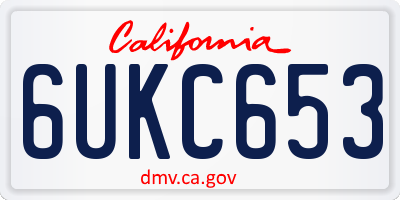 CA license plate 6UKC653