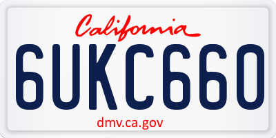 CA license plate 6UKC660