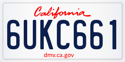 CA license plate 6UKC661