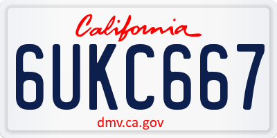 CA license plate 6UKC667