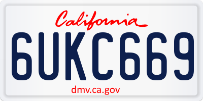 CA license plate 6UKC669