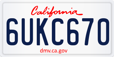 CA license plate 6UKC670