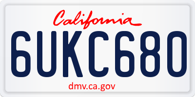 CA license plate 6UKC680
