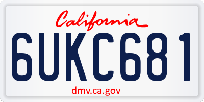 CA license plate 6UKC681