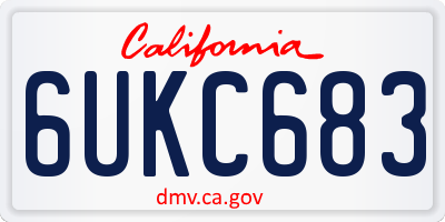 CA license plate 6UKC683