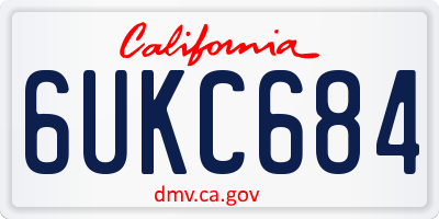 CA license plate 6UKC684