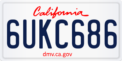 CA license plate 6UKC686