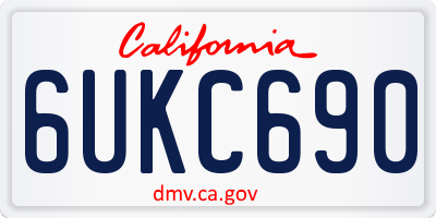 CA license plate 6UKC690