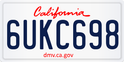 CA license plate 6UKC698