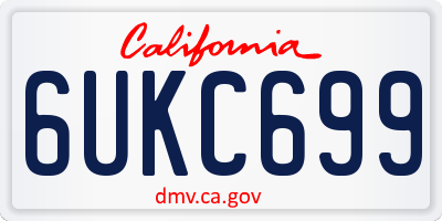 CA license plate 6UKC699