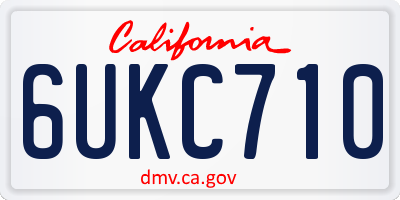 CA license plate 6UKC710