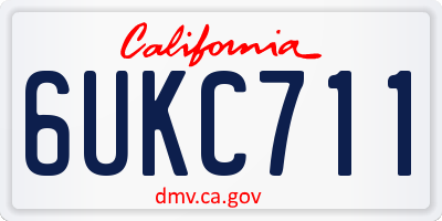 CA license plate 6UKC711