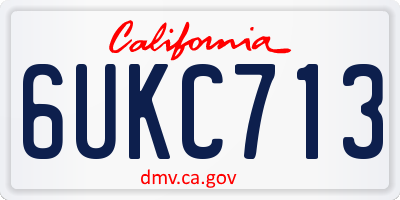 CA license plate 6UKC713