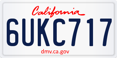 CA license plate 6UKC717