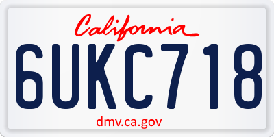CA license plate 6UKC718