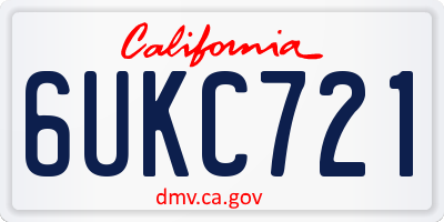 CA license plate 6UKC721