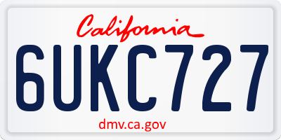 CA license plate 6UKC727