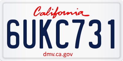 CA license plate 6UKC731