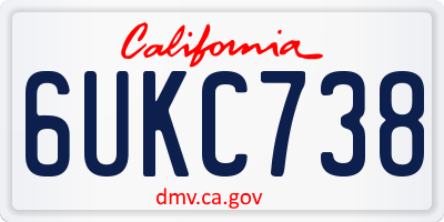 CA license plate 6UKC738