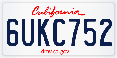 CA license plate 6UKC752