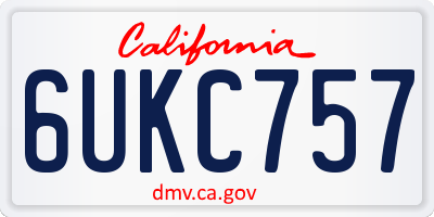 CA license plate 6UKC757
